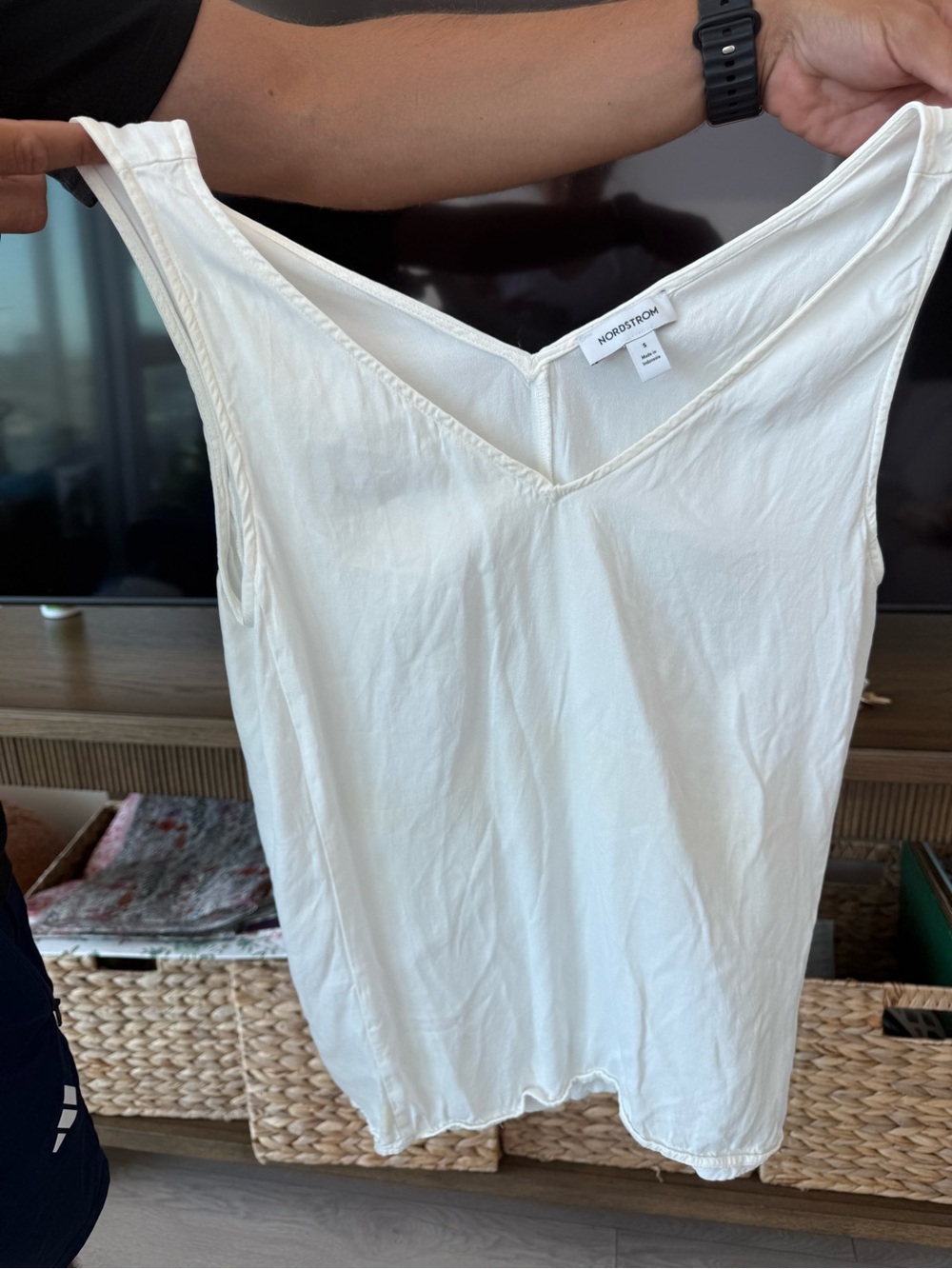 Nordstrom White Scoop Neck Tank Top